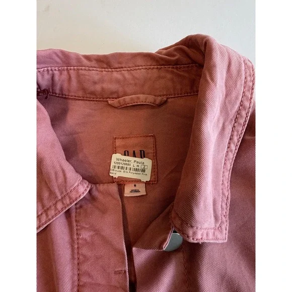 Gap Womens Utility Jacket Pink Dusty Rose Cropped Military Small - Picture 7 of 7